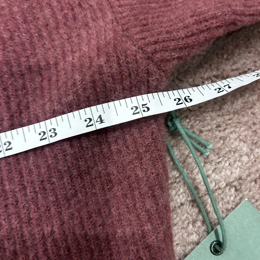 Daily Drills Single Button Ribbed Burgundy Cardigan Sweater in Wine New XS/S - Picture 6 of 9
